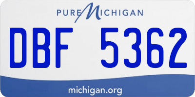 MI license plate DBF5362