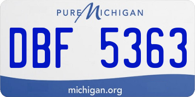MI license plate DBF5363