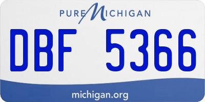 MI license plate DBF5366