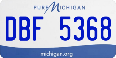 MI license plate DBF5368