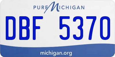 MI license plate DBF5370