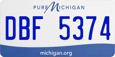 MI license plate DBF5374