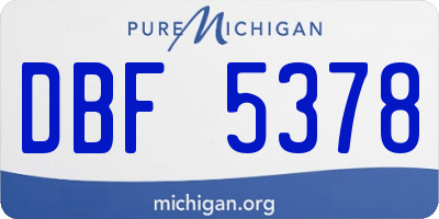 MI license plate DBF5378