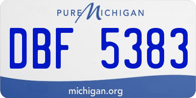 MI license plate DBF5383