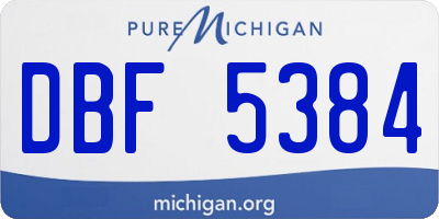 MI license plate DBF5384
