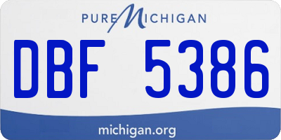MI license plate DBF5386
