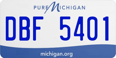 MI license plate DBF5401