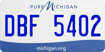 MI license plate DBF5402