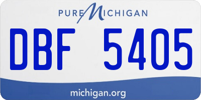 MI license plate DBF5405