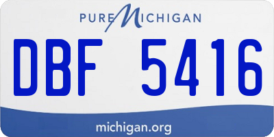 MI license plate DBF5416