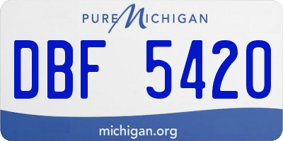 MI license plate DBF5420