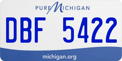 MI license plate DBF5422