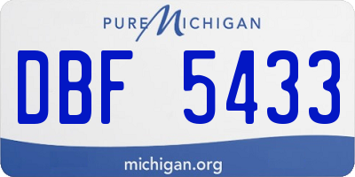 MI license plate DBF5433