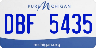 MI license plate DBF5435