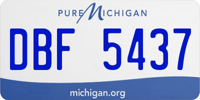 MI license plate DBF5437