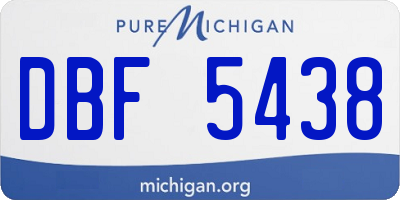 MI license plate DBF5438