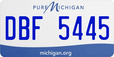 MI license plate DBF5445