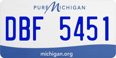 MI license plate DBF5451
