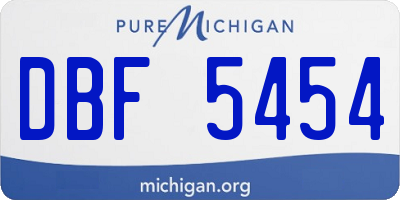 MI license plate DBF5454