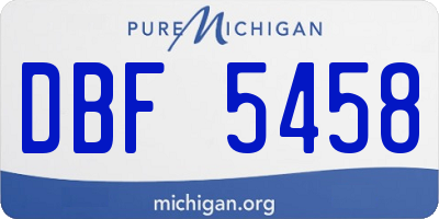 MI license plate DBF5458
