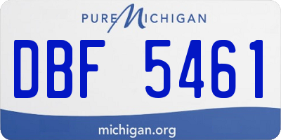 MI license plate DBF5461