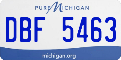 MI license plate DBF5463