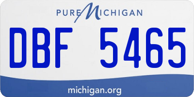 MI license plate DBF5465