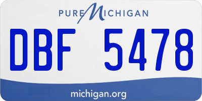 MI license plate DBF5478