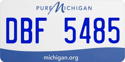 MI license plate DBF5485