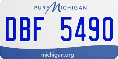 MI license plate DBF5490