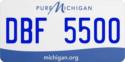 MI license plate DBF5500