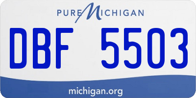 MI license plate DBF5503
