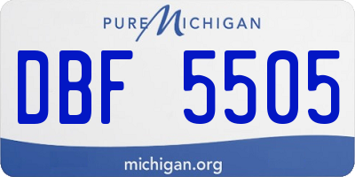 MI license plate DBF5505
