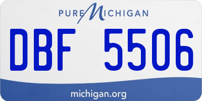 MI license plate DBF5506