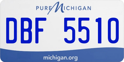 MI license plate DBF5510