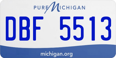 MI license plate DBF5513