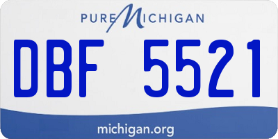 MI license plate DBF5521