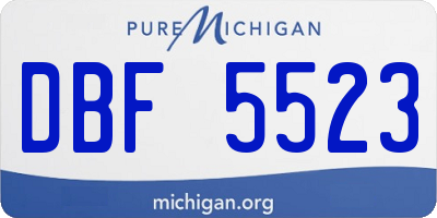 MI license plate DBF5523