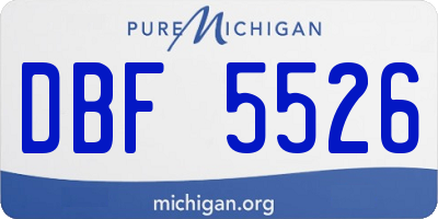 MI license plate DBF5526
