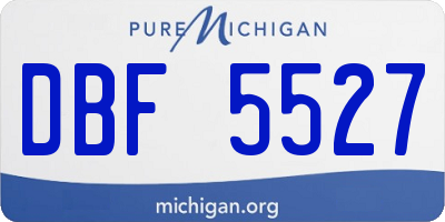 MI license plate DBF5527