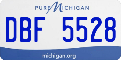 MI license plate DBF5528
