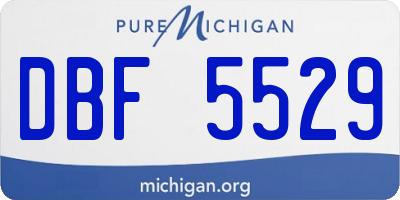 MI license plate DBF5529