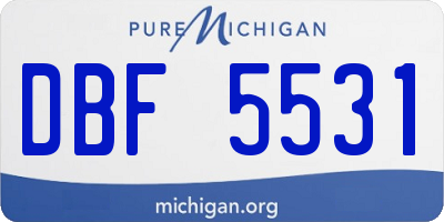MI license plate DBF5531
