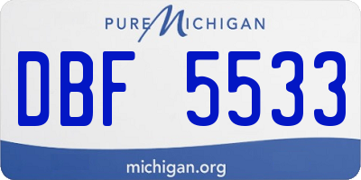 MI license plate DBF5533