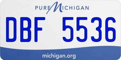 MI license plate DBF5536