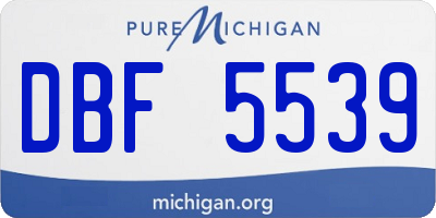MI license plate DBF5539