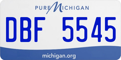 MI license plate DBF5545