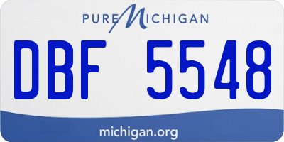 MI license plate DBF5548