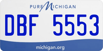 MI license plate DBF5553