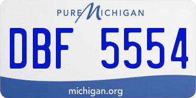 MI license plate DBF5554